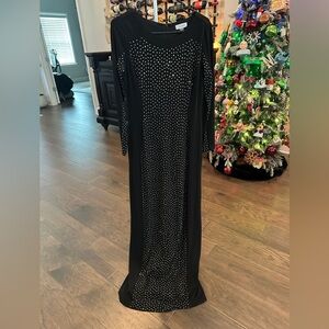 Calvin Klein Rhinestone Embellished Evening Gown/Black - 29703